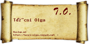 Técsi Olga névjegykártya