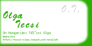 olga tecsi business card